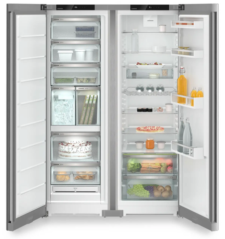 Ⓜ️🔵🔵🔵 LIEBHERR XRFsf 5240 Plus NoFrost - Frigorifero Side-by-Side, GARANZIA 10 ANNI INCLUSA* originale LIEBHERR, frigo-congelatore con EasyFresh e NoFrost, color acciaio, 185,5 x 122,6 cm, Nuova classe D e D