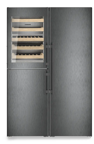 Ⓜ️🔵🔵🔵 LIEBHERR XRCbs 5295 Peak BioFresh NoFrost - Frigorifero Side-by-Side con cantinetta vino, GARANZIA 10 ANNI INCLUSA* originale LIEBHERR, frigo-congelatore con BioFresh e NoFrost, ACCIAIO NERO, 185,5 x 120,4 cm, Nuova classe D e C