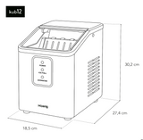 Ⓜ️🔵🔵🔵 H.Koenig KUB12 - Macchina del ghiaccio, NERA OPACA, fino a 12 kg di ghiaccio al giorno!