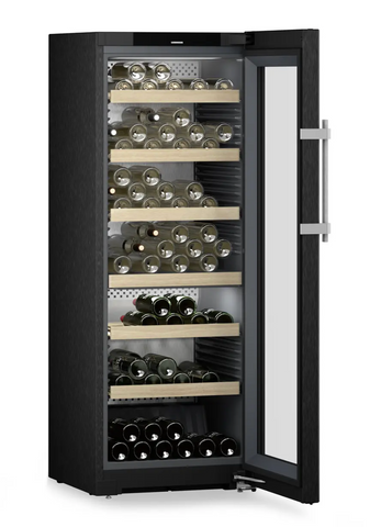 Ⓜ️🔵🔵🔵 LIEBHERR WPbsi 5052 Vinidor - Cantinetta da libera installazione, GARANZIA 10 ANNI INCLUSA* originale LIEBHERR, 131 bottiglie, 2 zone, Acciaio Nero Spazzolato e Vetro, 165,4 x 60 cm, Nuova classe F