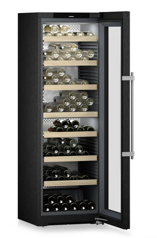 Ⓜ️🔵🔵🔵 LIEBHERR WPbsi 5252 Vinidor - Cantinetta da libera installazione, GARANZIA 10 ANNI INCLUSA* originale LIEBHERR, 155 bottiglie, 2 zone, Acciaio Nero Spazzolato e Vetro, 185,4 x 60 cm, Nuova classe F