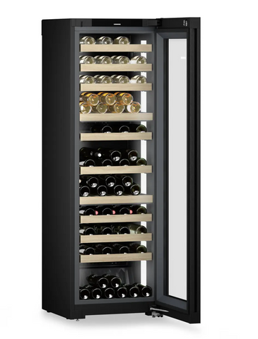 Ⓜ️🔵🔵🔵 LIEBHERR WPgbi 5273 Vinidor Selection - Cantinetta da libera installazione, GARANZIA 10 ANNI INCLUSA* originale LIEBHERR, 104 bottiglie, 3 zone, Nero e Vetro, 185,4 x 60 cm, Nuova classe F