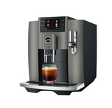 Ⓜ️🔵🔵🔵 JURA E8 Dark Inox - Macchina da caffè espresso COMPLETAMENTE AUTOMATICA (dai chicchi al caffè), colore DARK INOX, 2 tazze, bevande con latte, 17 tipi di bevande, FACILISSIMA DA USARE E DA PULIRE