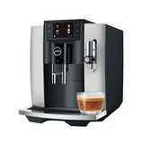 Ⓜ️🔵🔵🔵 JURA E8 Platino - Macchina da caffè espresso COMPLETAMENTE AUTOMATICA (dai chicchi al caffè), colore PLATINO, 2 tazze, bevande con latte, 17 tipi di bevande, FACILISSIMA DA USARE E DA PULIRE