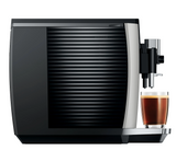 Ⓜ️🔵🔵🔵 JURA E8 Platino - Macchina da caffè espresso COMPLETAMENTE AUTOMATICA (dai chicchi al caffè), colore PLATINO, 2 tazze, bevande con latte, 17 tipi di bevande, FACILISSIMA DA USARE E DA PULIRE