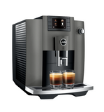 Ⓜ️🔵🔵🔵 JURA E6 Dark Inox - Macchina da caffè espresso COMPLETAMENTE AUTOMATICA (dai chicchi al caffè), colore DARK INOX, 2 tazze, anche bevande con latte, 11 tipi di bevande, FACILISSIMA DA USARE E DA PULIRE