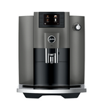 Ⓜ️🔵🔵🔵 JURA E6 Dark Inox - Macchina da caffè espresso COMPLETAMENTE AUTOMATICA (dai chicchi al caffè), colore DARK INOX, 2 tazze, anche bevande con latte, 11 tipi di bevande, FACILISSIMA DA USARE E DA PULIRE