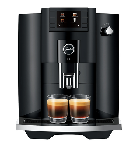 Ⓜ️🔵🔵🔵 JURA E6 Piano Black - Macchina da caffè espresso COMPLETAMENTE AUTOMATICA (dai chicchi al caffè), colore PIANO BLACK, 2 tazze, anche bevande con latte, 11 tipi di bevande, FACILISSIMA DA USARE E DA PULIRE