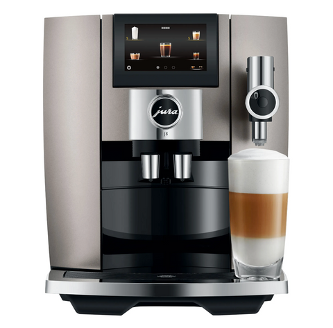 Ⓜ️🔵🔵🔵 JURA J8 Midnight Silver - Macchina da caffè espresso COMPLETAMENTE AUTOMATICA (dai chicchi al caffè), colore MIDNIGHT SILVER, 31 preparazioni di caffè, anche con latte, funzione Sweet Foam