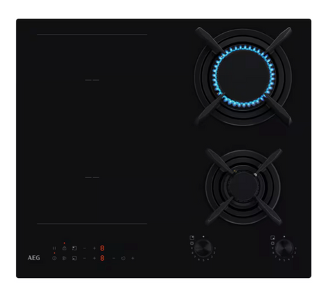 Ⓜ️🔵🔵🔵 AEG CN071436DH - Piano cottura misto gas ed induzione, 60 cm, Funzione Bridge, MADE IN ITALY
