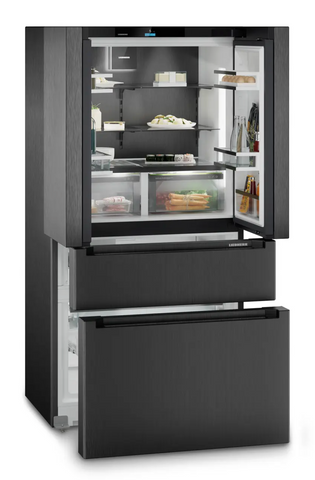 Ⓜ️🔵🔵🔵 LIEBHERR MBbsdi 9556 Prime BioFresh NoFrost - Frigorifero ad armadio FrenchDoor con 2 cassetti congelatore, IceMaker e InfinitySpring, GARANZIA 10 ANNI INCLUSA* originale LIEBHERR, Acciaio Nero Spazzolato, 91 x 181 cm, Nuova classe D