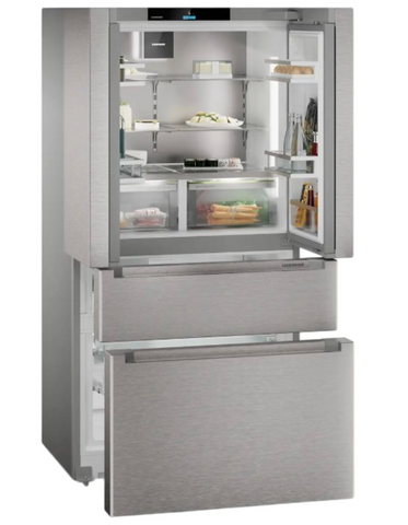 Ⓜ️🔵🔵🔵 LIEBHERR MBsddi 9556 Prime BioFresh NoFrost - Frigorifero ad armadio FrenchDoor con 2 cassetti congelatore, IceMaker e InfinitySpring, GARANZIA 10 ANNI INCLUSA* originale LIEBHERR, Acciaio Inox, 91 x 181 cm, Nuova classe D