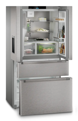 Ⓜ️🔵🔵🔵 LIEBHERR MBsddi 9528 Plus BioFresh NoFrost - Frigorifero ad armadio FrenchDoor con 2 cassetti congelatore, distributore di acqua e cubetti di ghiaccio, GARANZIA 10 ANNI INCLUSA* originale LIEBHERR, Acciaio Inox, 91 x 181 cm, Nuova classe D