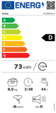 Ⓜ️🔵🔵🔵 CANDY TCA483D2-S - Lavatrice carica dall'alto, 8 kg, 1400 RPM, bianca, Nuova classe D