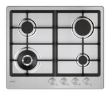 Ⓜ️🔵🔵🔵 CANDY CHG6BF4WTX - Piano cottura, 4 fuochi gas di cui 1 tripla corona, 60 cm, piano inox e griglie in ghisa