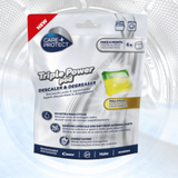 Ⓜ️🔵🔵🔵 CARE+PROTECT Triple Power Pod - Capsule anticalcare e sgrassanti per lavatrice e lavastoviglie, DA USARE A CICLO PIENO! Quindi senza più spreco di ciclo a vuoto, 1 confezione da 6 capsule per 6 mesi di protezione, da usare 1 volta al mese