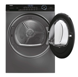 Ⓜ️🔵🔵🔵 Haier HD80-A3959R-S - Asciugatrice ANTRACITE, I-Pro Series 5, Libera installazione, 8 Kg, Pompa di calore Inverter, Nuova classe C (vecchia A+++), Antracite, LxAxA (mm) 595x675x845