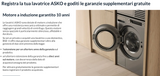 Ⓜ️🔵🔵🔵 ASKO W 3096 RW - Lavatrice 9 kg, bianca, 1600 giri, VASCA E CESTELLO IN ACCIAIO INOX, ZERO VIBRAZIONI anche in centrifuga al massimo, CHIUSURA ERMETICA IN ACCIAIO SENZA GUARNIZIONE IN GOMMA quindi NIENTE MUFFA E DEPOSITI NELL'OBLÒ, Nuova classe A