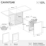 Ⓜ️🔵🔵🔵 LES PETITS CHAMPS CAVINTG48 - Cantinetta da incasso, con fronte pannellabile e personalizzabile, 48 bottiglie, nera con porta in vetro, 5 ripiani in legno, funzione inverno, anti-UV, ANTIVIBRAZIONE, controllo digitale