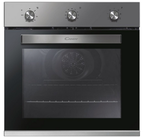 Ⓜ️🔵🔵🔵 CANDY FCDIE206X - Forno elettrico da incasso, controlli meccanici, ACCIAIO INOX e vetro nero, capienza 65 litri, Classe A+