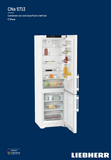 Ⓜ️🔵🔵🔵 LIEBHERR CNa 5713 pure NoFrost - Frigorifero combinato con EasyFresh e NoFrost, GARANZIA 10 ANNI INCLUSA originale LIEBHERR, Combinazione frigo-congelatore da libera installazione, bianco, 201,5 x 60 cm, Nuova classe A