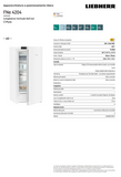 Ⓜ️🔵🔵🔵 LIEBHERR FNe 4204 pure NoFrost - Congelatore verticale con No Frost, GARANZIA 10 ANNI INCLUSA* originale LIEBHERR, libera installazione, bianco, 125,5 x 60 cm, Nuova classe E