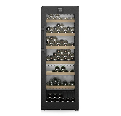 Ⓜ️🔵🔵🔵 LIEBHERR WPbsi 5052 Vinidor - Cantina climatizzata per vini, GARANZIA 10 ANNI INCLUSA* originale LIEBHERR, 131 bottiglie, 2 zone, Acciaio Nero Spazzolato e Vetro, 165,4 x 60 cm, Nuova classe F