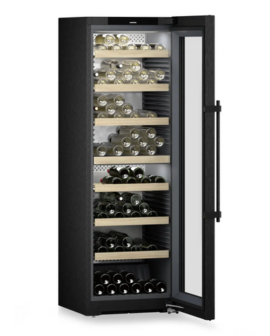 Ⓜ️🔵🔵🔵 LIEBHERR WPbsi 5252 Vinidor - Cantina climatizzata per vini, GARANZIA 10 ANNI INCLUSA* originale LIEBHERR, 155 bottiglie, 2 zone, Acciaio Nero Spazzolato e Vetro, 185,4 x 60 cm, Nuova classe F