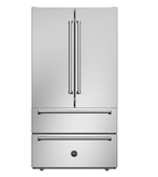 Ⓜ️🔵🔵🔵 BERTAZZONI REF904FFNXTC + 901248 - Frigorifero French Door, Libera Installazione, 90 cm, Acciaio Inox, Serie Master, 449L Frigorifero, 187L Congelatore, Nuova Classe E