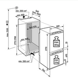 Ⓜ️🔵🔵🔵 LIEBHERR ICNd 5103 pure NoFrost - Frigorifero combinato da incasso con EasyFresh e NoFrost, GARANZIA 10 ANNI INCLUSA* originale LIEBHERR, Combinazione frigo sopra e congelatore sotto, porta autoportante, 177 x 60 cm, Nuova classe D