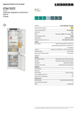 Ⓜ️🔵🔵🔵 LIEBHERR ICNd 5103 pure NoFrost - Frigorifero combinato da incasso con EasyFresh e NoFrost, GARANZIA 10 ANNI INCLUSA* originale LIEBHERR, Combinazione frigo sopra e congelatore sotto, porta autoportante, 177 x 60 cm, Nuova classe D
