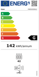 Ⓜ️🔵🔵🔵 Haier HWS42GDAU1 - Cantinetta vino dual zone, Wine Bank 50, Serie 7, Libera installazione, 2 zone, 42 bottiglie, Luce LED, Classe G, NERA, L x P x A (mm) 497x585x820