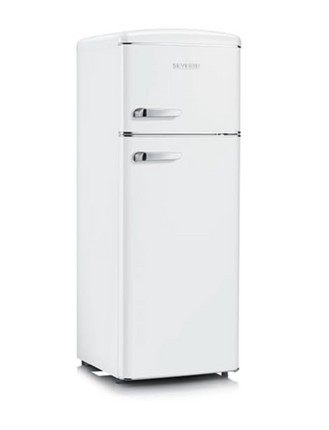 Ⓜ️🔵🔵🔵 SEVERIN RKG 8957 - Frigorifero Retrò doppia porta, BIANCO, 208 litri 55 cm, Nuova classe D
