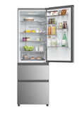 Ⓜ️🔵🔵🔵 Haier  HTW 3618DNMG - [📦🚨Spedizione immediata!🚚💨] Frigorifero combinato 3 porte, 1 anta frigo sopra e 2 cassettoni congelatore sotto, largo 60 alto 185 cm, color argento, Nuova classe D