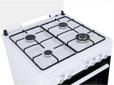 Ⓜ️🔵🔵🔵 SCHAUB LORENZ SS631GEW  - Cucina BIANCA, piano cottura 4 fuochi gas di cui uno tripla corona, sicur gas, 60x60cm, forno a gas con grill, coperchio in cristallo, classe A
