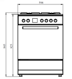Ⓜ️🔵🔵🔵 LA GERMANIA SE664GX24 - Cucina inox, forno a gas, 60 cm, piano cottura a 4 fuochi gas, Classe A