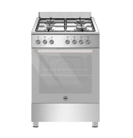 Ⓜ️🔵🔵🔵 LA GERMANIA SE664GX24 - Cucina inox, forno a gas, 60 cm, piano cottura a 4 fuochi gas, Classe A