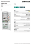 Ⓜ️🔵🔵🔵 LIEBHERR ICNSd 7603 pure NoFrost - Frigorifero combinato da incasso XXL con EasyFresh e NoFrost, GARANZIA 10 ANNI INCLUSA* originale LIEBHERR, Combinazione frigo sopra e congelatore sotto, porta a traino, 194-195 x 71-72 cm, Nuova classe D