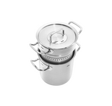 Ⓜ️🔵🔵🔵 Fissler Scolapasta - Scolapasta, Cottura al vapore, Serie Original-Profi Collection Multistar, Capacità 6 Litri, Diametro 20 cm, Coperchio con funzione Condensate-Plus