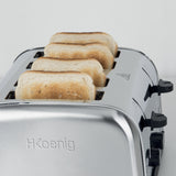 Ⓜ️🔵🔵🔵 H.Koenig TOS14 - Tostapane inox a 4 fette, potente: 1700 W