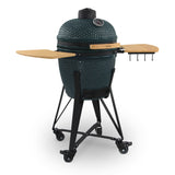 Ⓜ️🔵🔵🔵 H.Koenig YOKO18 - Kamado, barbecue giapponese diametro 18", in ceramica e ghisa, griglie inox e manico in bambù naturale, ACCESSORI INCLUSI