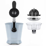 Ⓜ️🔵🔵🔵 SWEISS ZEST6 - Spremiagrumi elettrico di altissima qualità, SENZA BPA GARANTITO, corpo in acciaio inox, rivestimento AZZURRO RETRÒ, lavabile in LAVASTOVIGLIE, con BRACCIO IN ACCIAIO INOX ROBUSTISSIMO