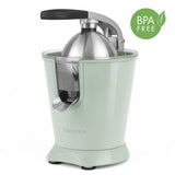 Ⓜ️🔵🔵🔵 SWEISS ZEST7 - Spremiagrumi elettrico di altissima qualità, SENZA BPA GARANTITO, corpo in acciaio inox, rivestimento VERDE RETRÒ, lavabile in LAVASTOVIGLIE, con BRACCIO IN ACCIAIO INOX ROBUSTISSIMO