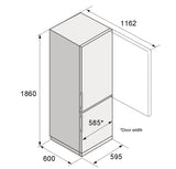 Ⓜ️🔵🔵🔵 ASKO RFC 586 KNBS1 - Frigorifero combinato, frigo sopra e congelatore sotto, Total No Frost, libera installazione (incassabile), ACCIAIO, 60 x 186 cm, Nuova classe B