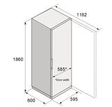 Ⓜ️🔵🔵🔵 ASKO RFR 286 KNCW1 - Frigorifero monoporta, libera installazione (incassabile), BIANCO, 60 x 186 cm, installabile come side-by-side, Nuova classe C