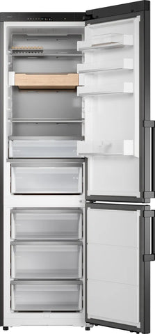 Ⓜ️🔵🔵🔵 ASKO RFC 526 RNBB1 - Frigorifero combinato, frigo sopra e congelatore sotto, Total No Frost, libera installazione (incassabile), BLACK STEEL (acciaio nero), 60 x 203 cm, Nuova classe B