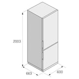 Ⓜ️🔵🔵🔵 ASKO RFN 232041 W - Frigorifero combinato, frigo sopra e congelatore sotto, Total No Frost, libera installazione (incassabile), BIANCO, 60 x 200 cm, Nuova classe C