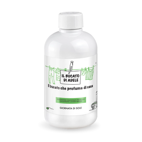 Ⓜ️🔵🔵🔵 IL BUCATO DI ADELE giornata di sole - Profumatore concentrato per bucato in lavatrice, fragranza "GIORNATA DI SOLE", 1 flacone da 500 ml,  🐾💕 NON TESTATO SU ANIMALI 🌱 100% VEGAN, 🇮🇹 MADE IN ITALY