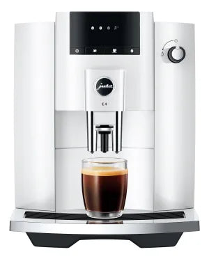 Ⓜ️🔵🔵🔵 JURA E4 Piano White - Macchina da caffè espresso COMPLETAMENTE AUTOMATICA, colore Piano White, 5 Bevande