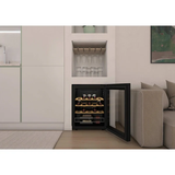 Ⓜ️🔵🔵🔵 CANDY CWC023 DiVino - Cantinetta vino, 23 bottiglie, 1 zona, libera installazione, 3 ripiani in legno, nera, L x P x A (mm) 475x456x630, connessa con App